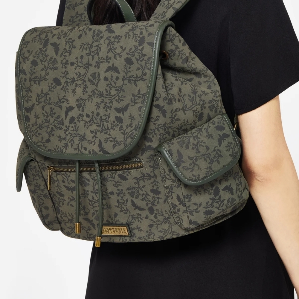 Disturbia Women’s Morgana Printed Backpack Green Floral